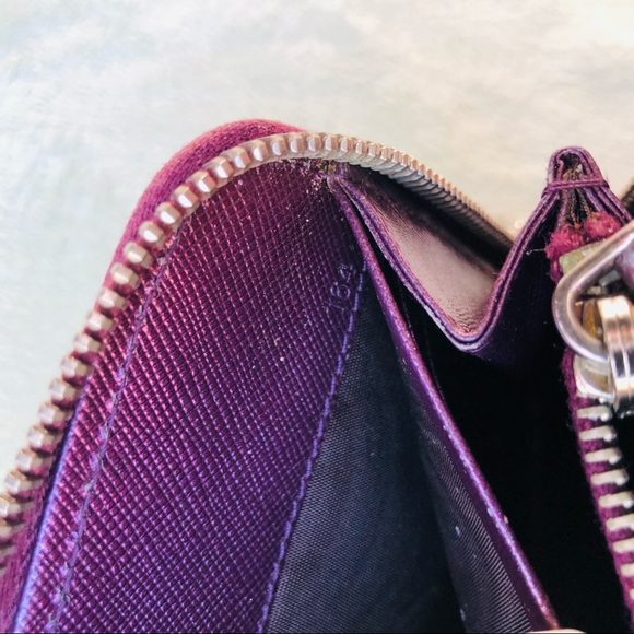 Prada Saffiano Purple Leather Long Zippy Wallet - Picture 7 of 9